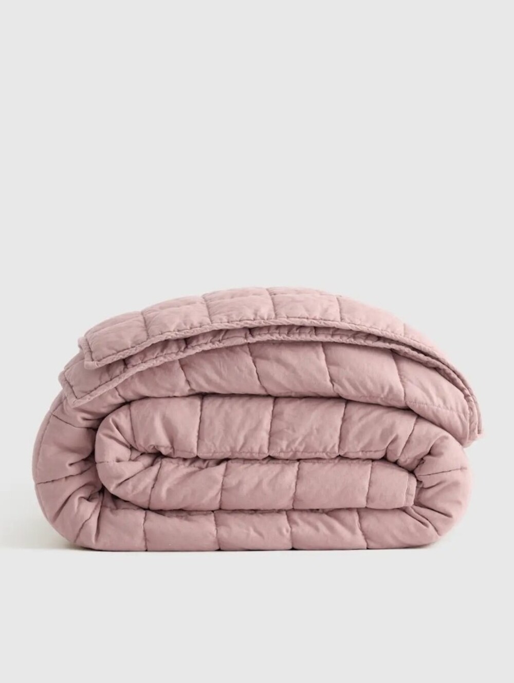 Quince European Linen Box Quilt In Dusty Mauve, King / Cal King, New!
